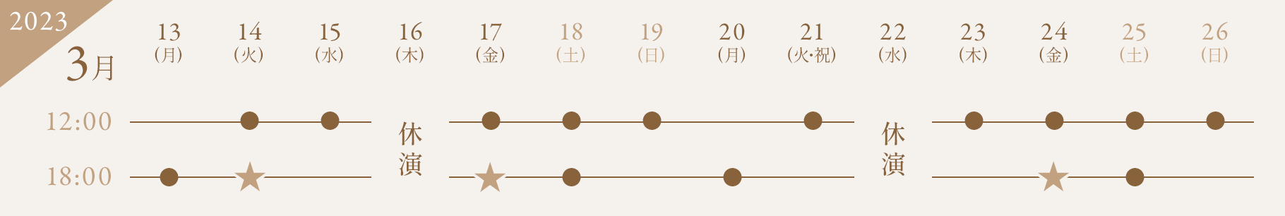 東京公演スケジュール表